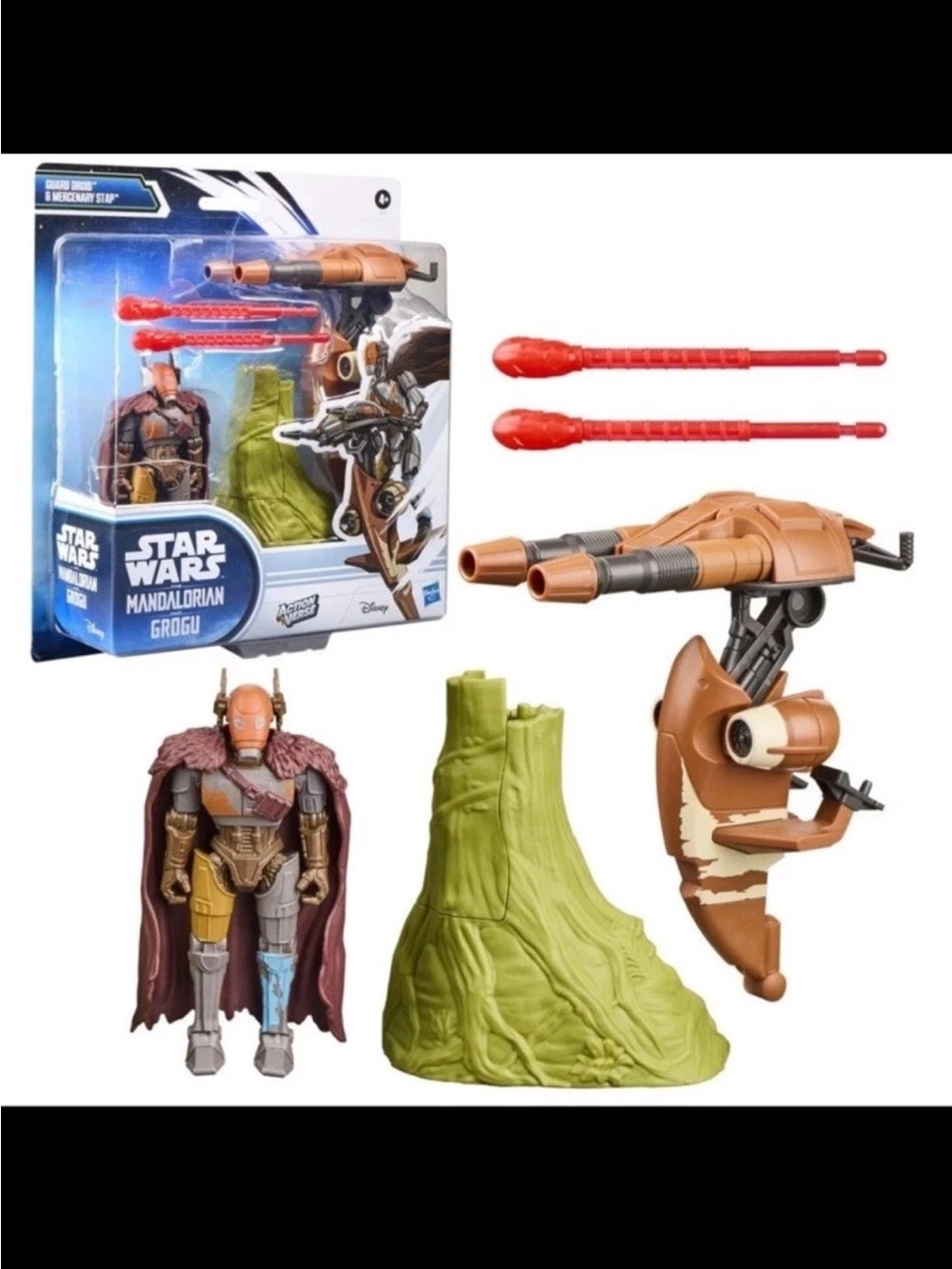 Star Wars Mandalorian & Grogu Guard Droid & Mercenary STAP 4.5" Figure New